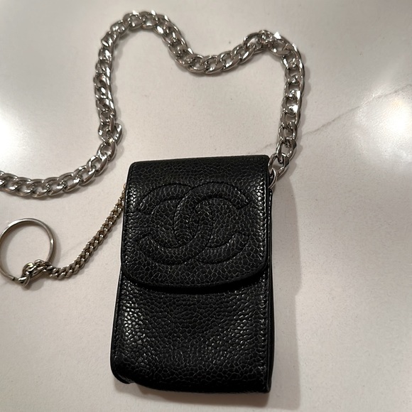 AUTH Chanel Multi-Use Pouch Card Case Key Chain - Picture 1 of 6
